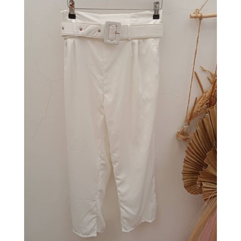 White PANT plus belt