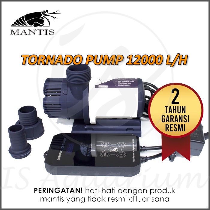 Mantis Tornado Pump 12000 L/H Powerhead Controllable Return Pump DC