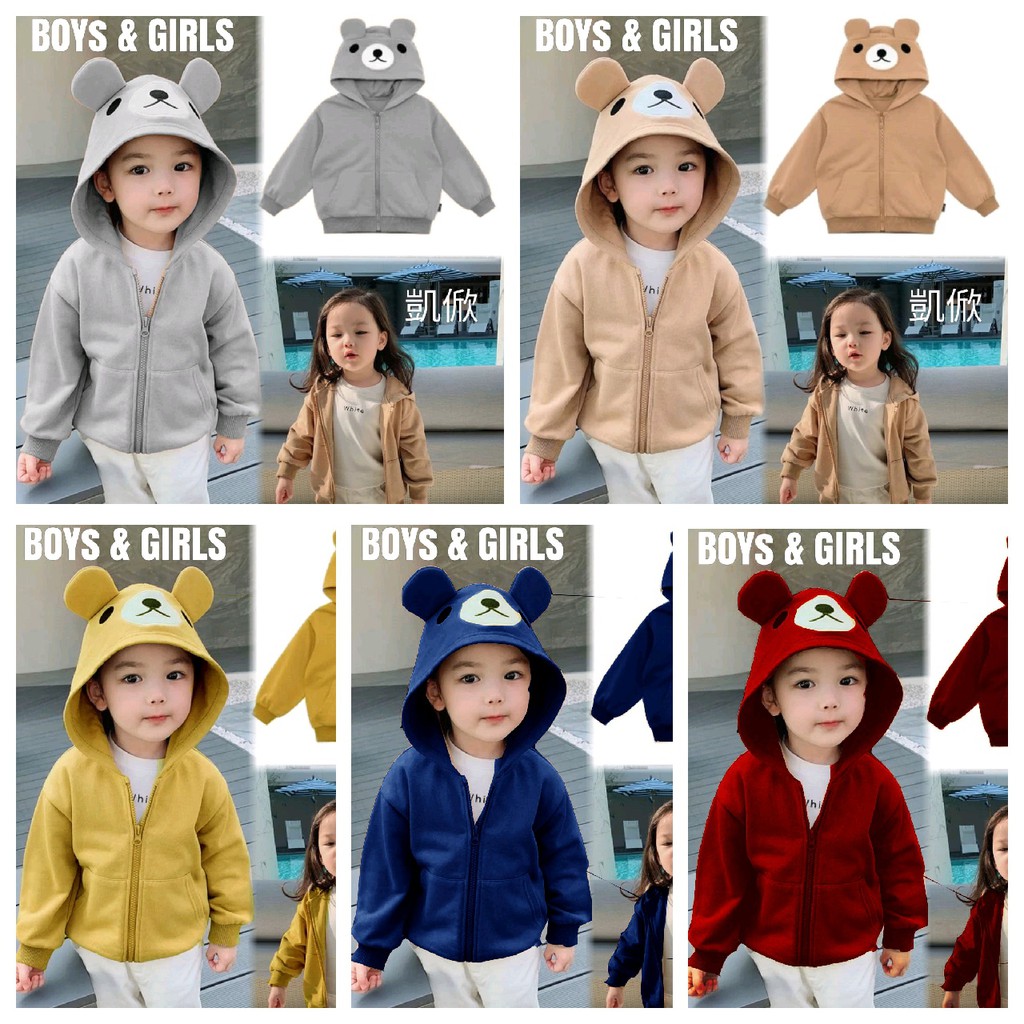 Jaket hoddie bear_x