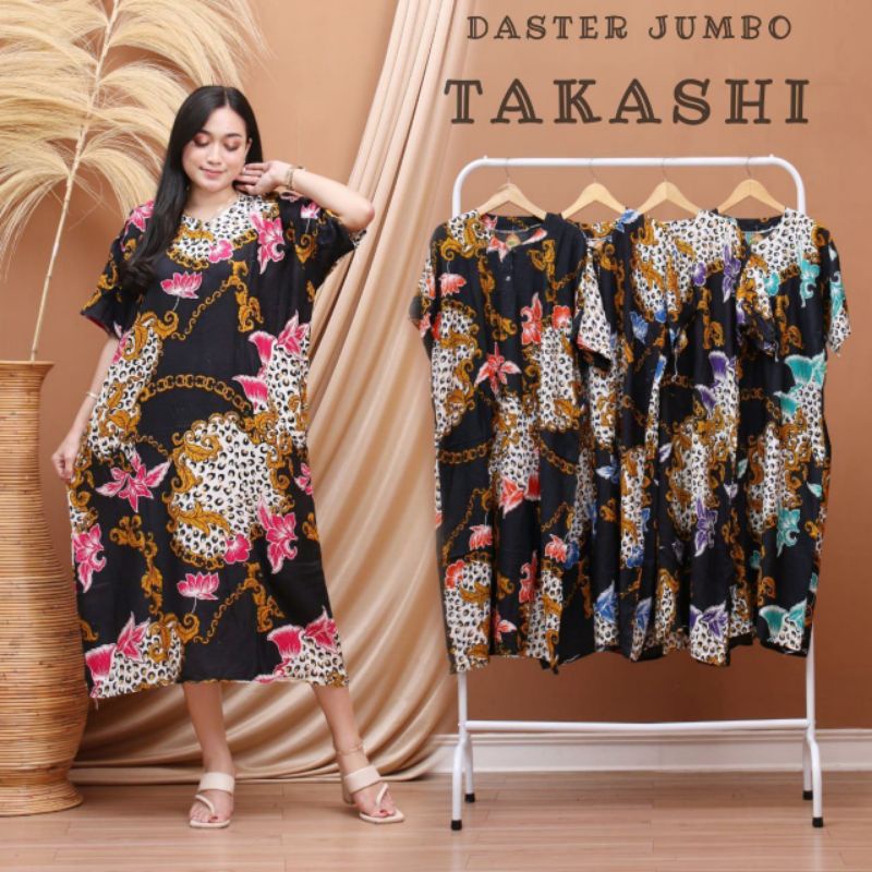 Daster jumbo takashi batik motif bunga