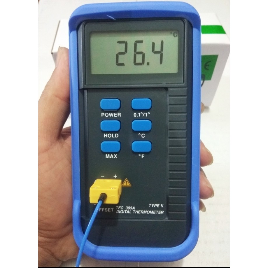 Thermometer Digital Single Channel Type K High Temperature TFC 305A Microtemp