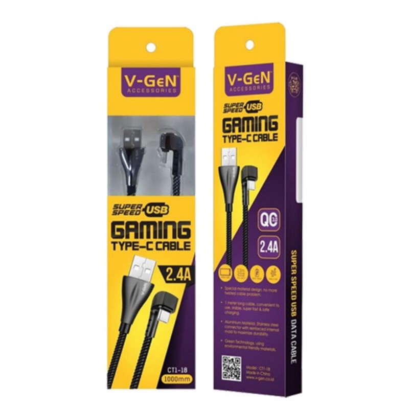 CT1-18 Gaming Cable  TYPE C Fast Charging 2.4