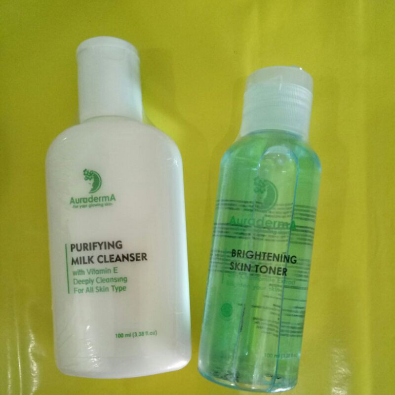 milk cleanser + face toner auraderma