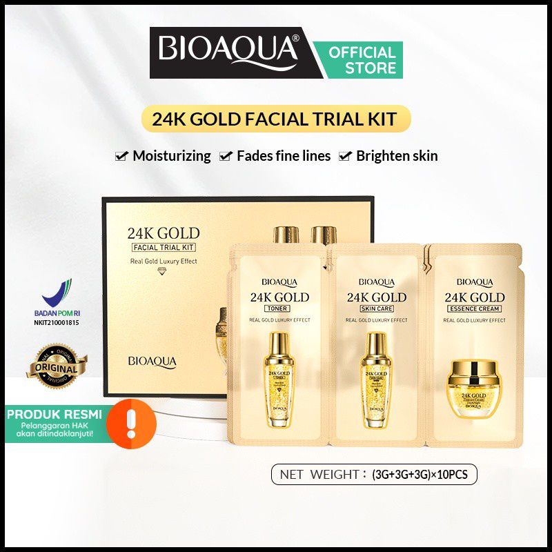 bioaqua 24K gold trial lit sachet ecer