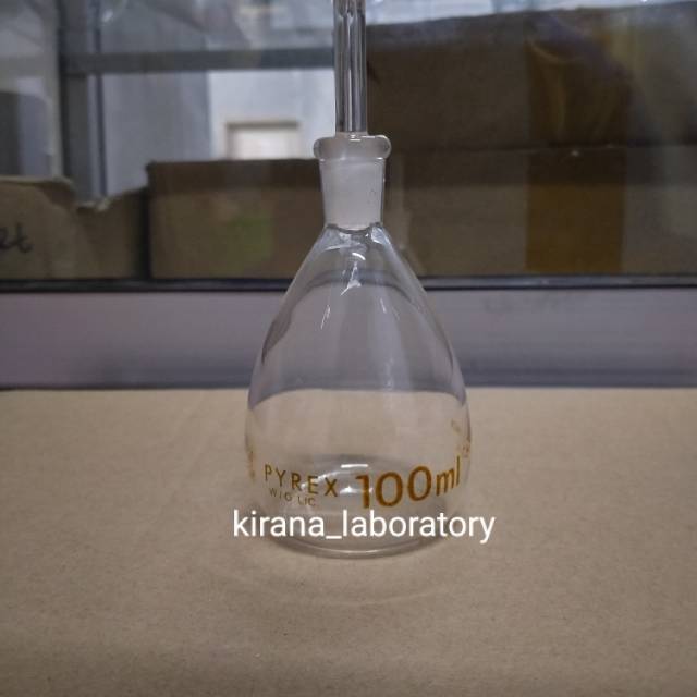 Picnometer 100ml - Piknometer 100ml Pyrex class A plus tutup