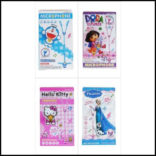 MAINAN MIC MICROPHONE DOUBLE KITTY / DORAEMON / FROZEN / DORA
