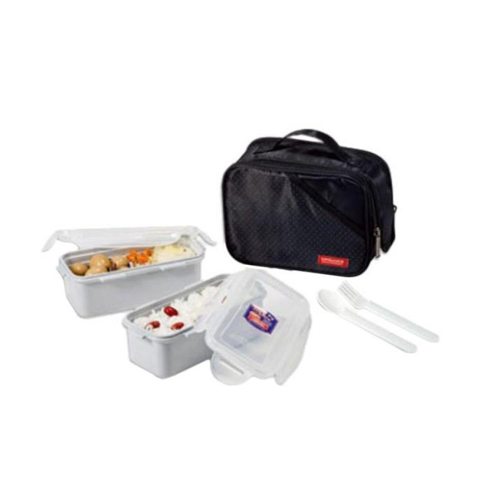 LOCK&LOCK Lunch Box Set 2P Black HPL762DB