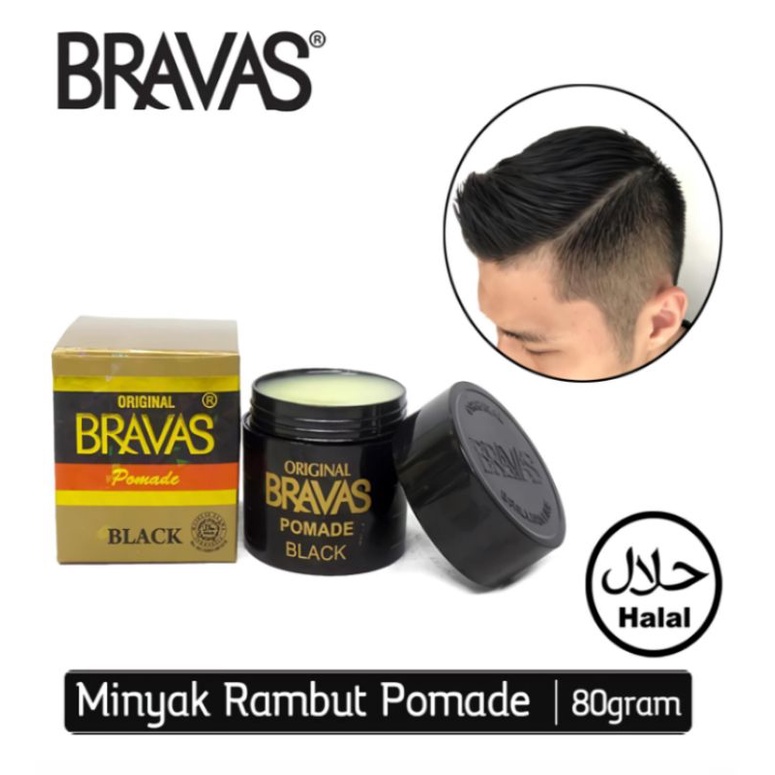 BRAVAS POMADE BLACK 80GR HALAL BPOM