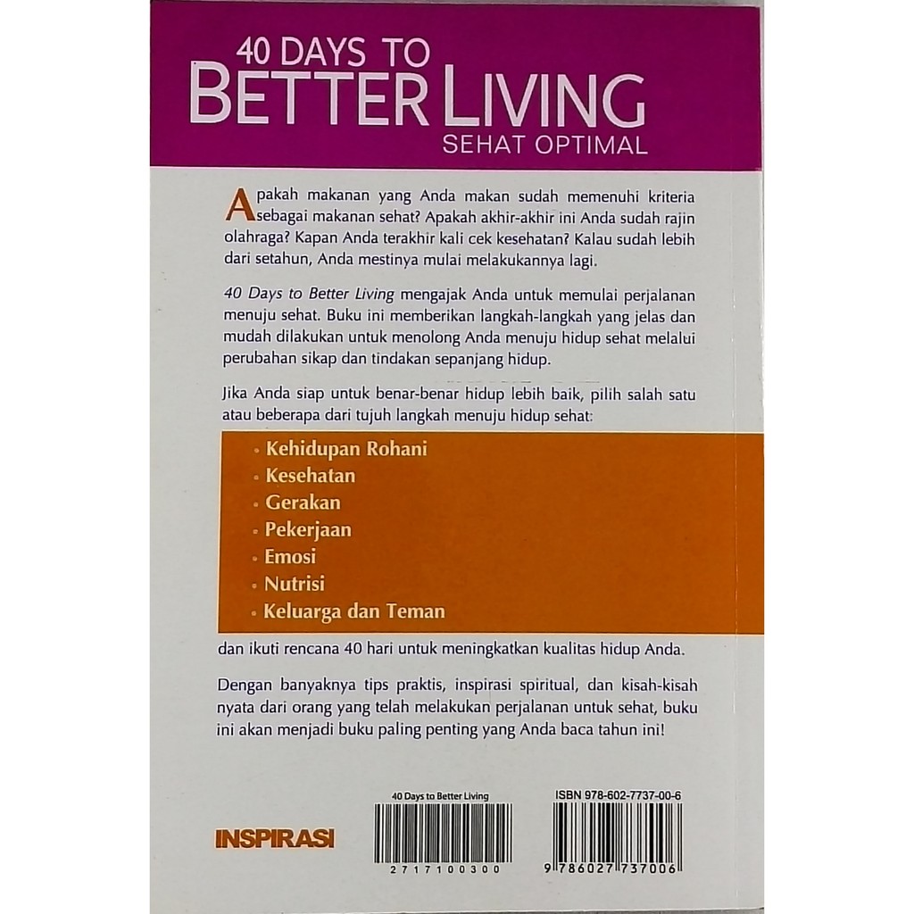 40 Days To Better Living - Sehat Optimal