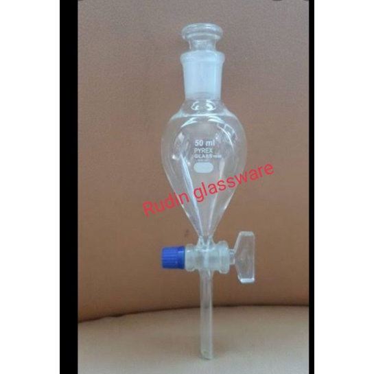 corong pisah 50ml PYREX Kran Kaca