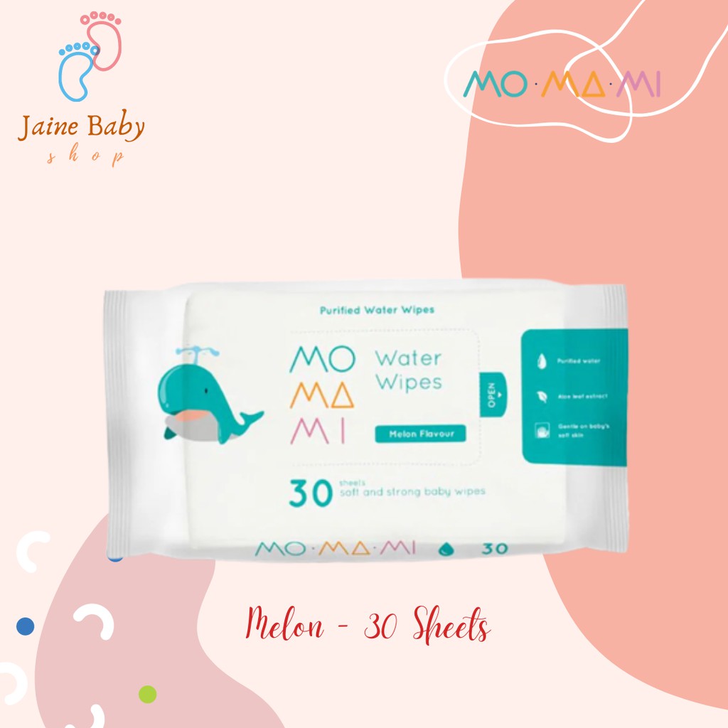 Momami Water Wipes Melon 30 Sheets