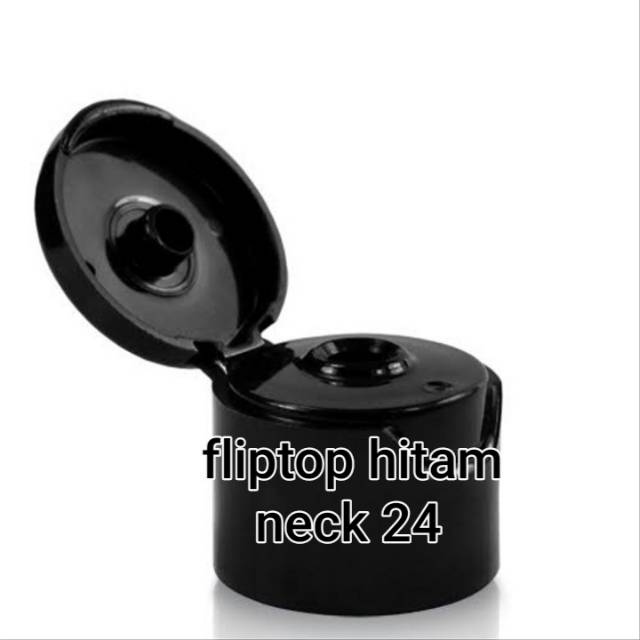 Tutup botol fliptop hitam neck 24