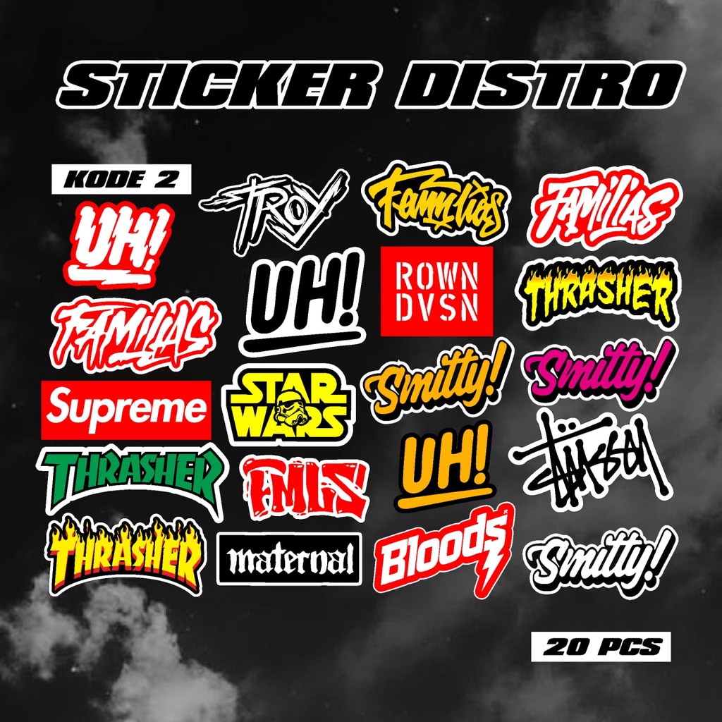 [COD] STICKER BRAND DISTRO Kode 2 | STICKER murah Kode 2