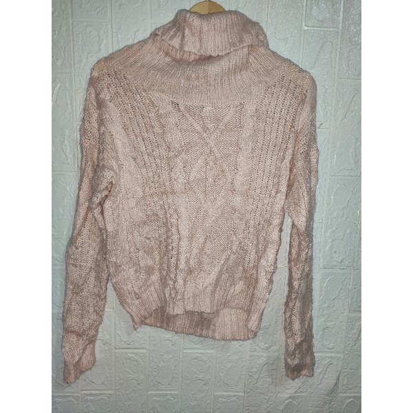 SWEATER RAJUT CABLE TURTLENECK