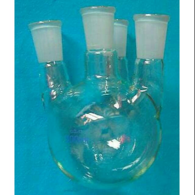 Boiling four neck 1000ml Pyrex/Labu Leher 4 Pyrex
