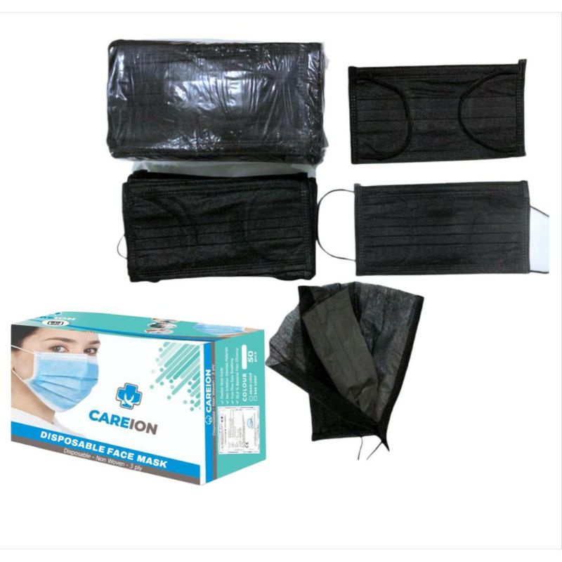 masker earloop non hijab hitam