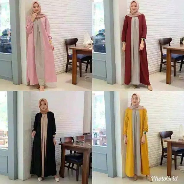 Zoe basic long dress gamis wanita