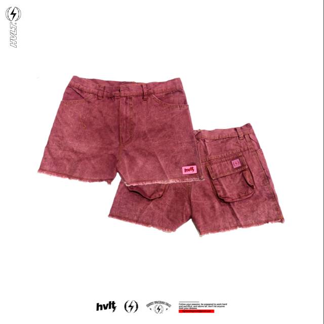 HOTPANTS MAROON STONE WASH