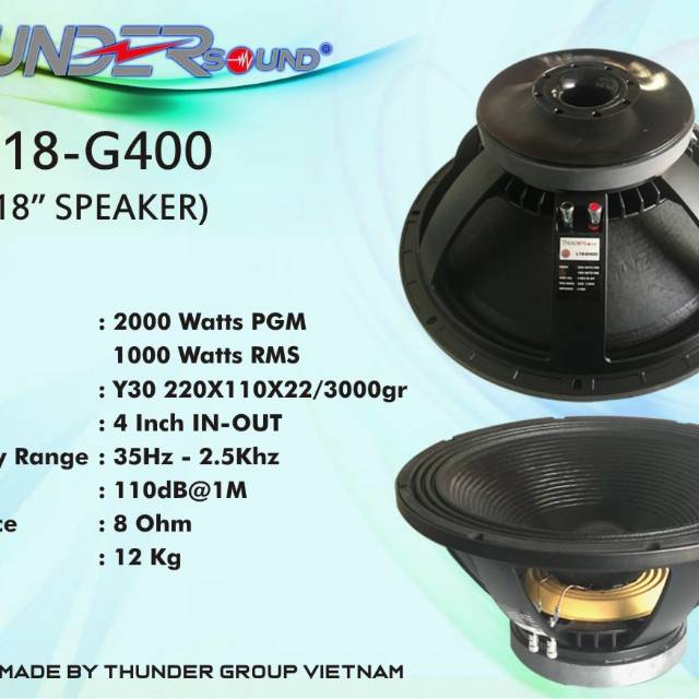 Speaker thunder 18in sub