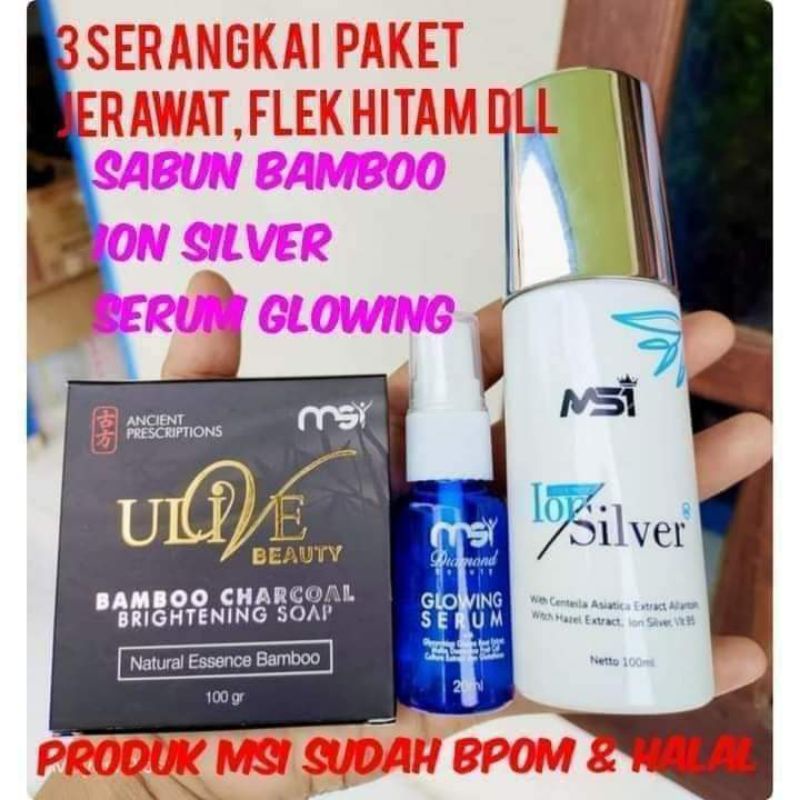 (Bisa COD) 3 serangkai msi paket glowing bebas flek dan jerawat