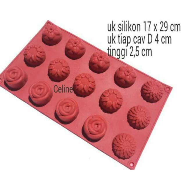 Silikon coklat besar model bunga mix4