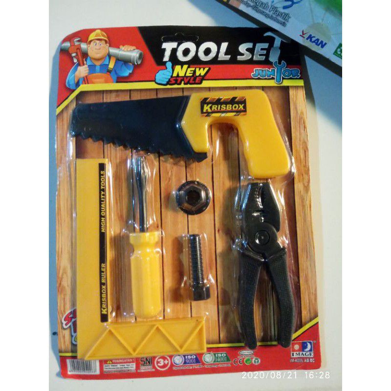 mainan peralatan tukang lengkap/tool set junior