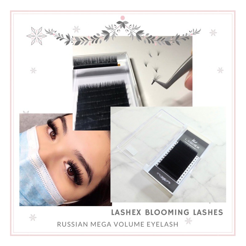 LASHEX BLOOMING MEGA VOLUME LASHES C/D-0.10 FOR RUSSIAN EYELASH