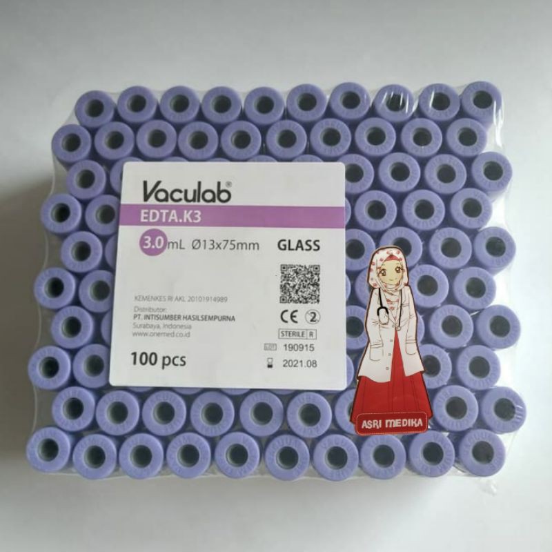Tabung darah vaculab EDTA 3ml