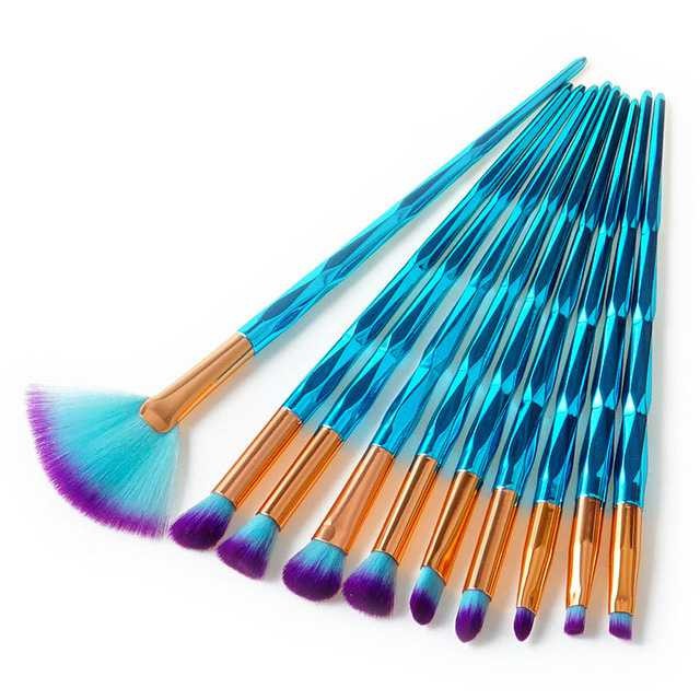 Make Up Brush Model Diamond Fan Shape 10PCS