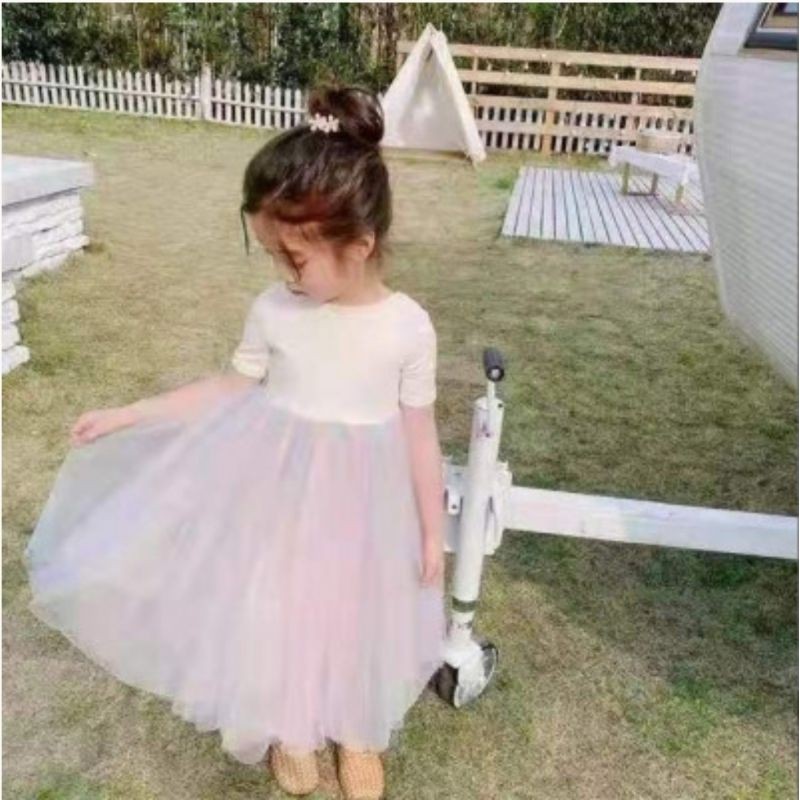 Dress anak party chic tutu basic aurora