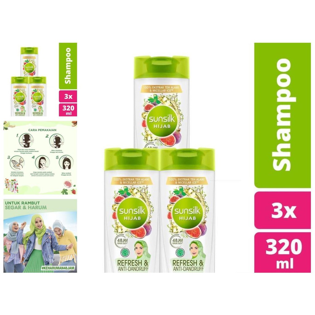 sunsilk hijab shampoo refresh 340ml multipack