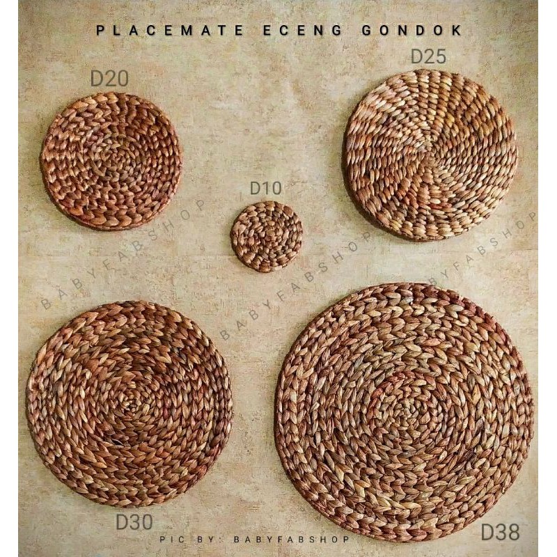 Placemat eceng gondok multi size