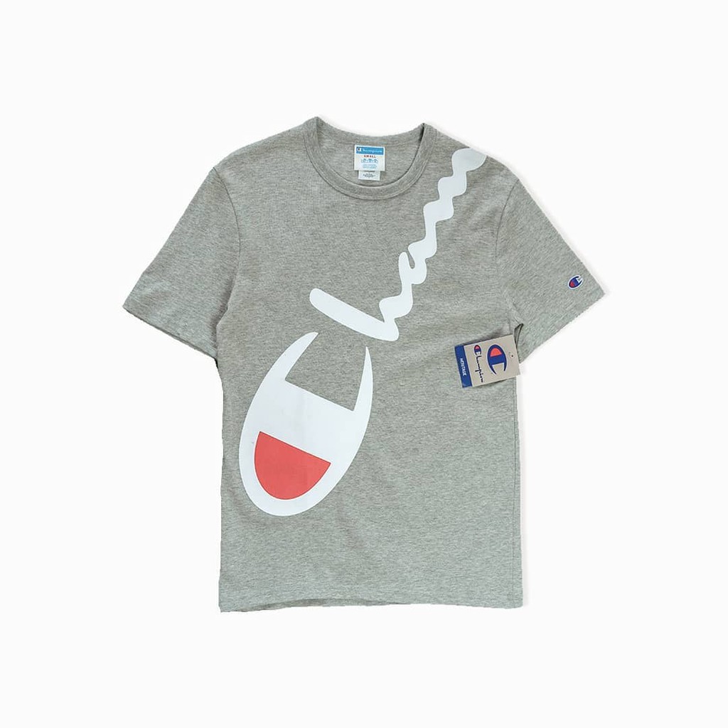 TSHIRT CHAMPION BIG SCRIPT GRAY