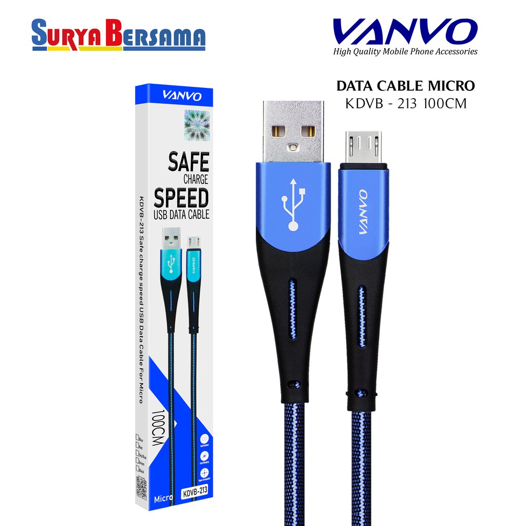 Kabel Data Micro Fast Charge 100cm Vanvo KDVB 213 Kabel Data Charger