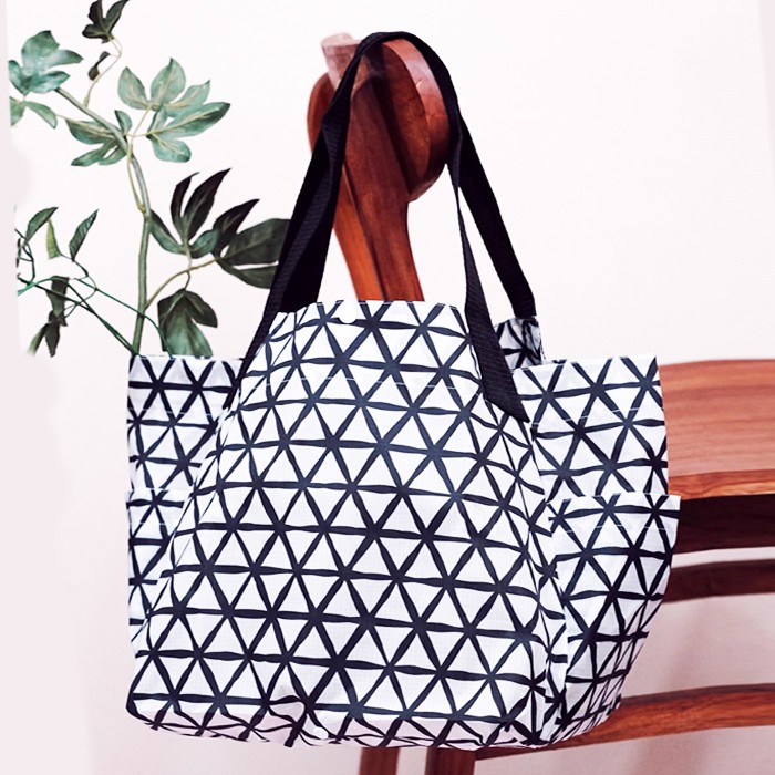 Bacbac Reusable Bag - Geometric Black