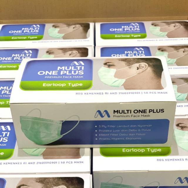 Ready!! MULTI ONE PLUS MASK ORIGINAL 3 Ply earloop 1 BOX