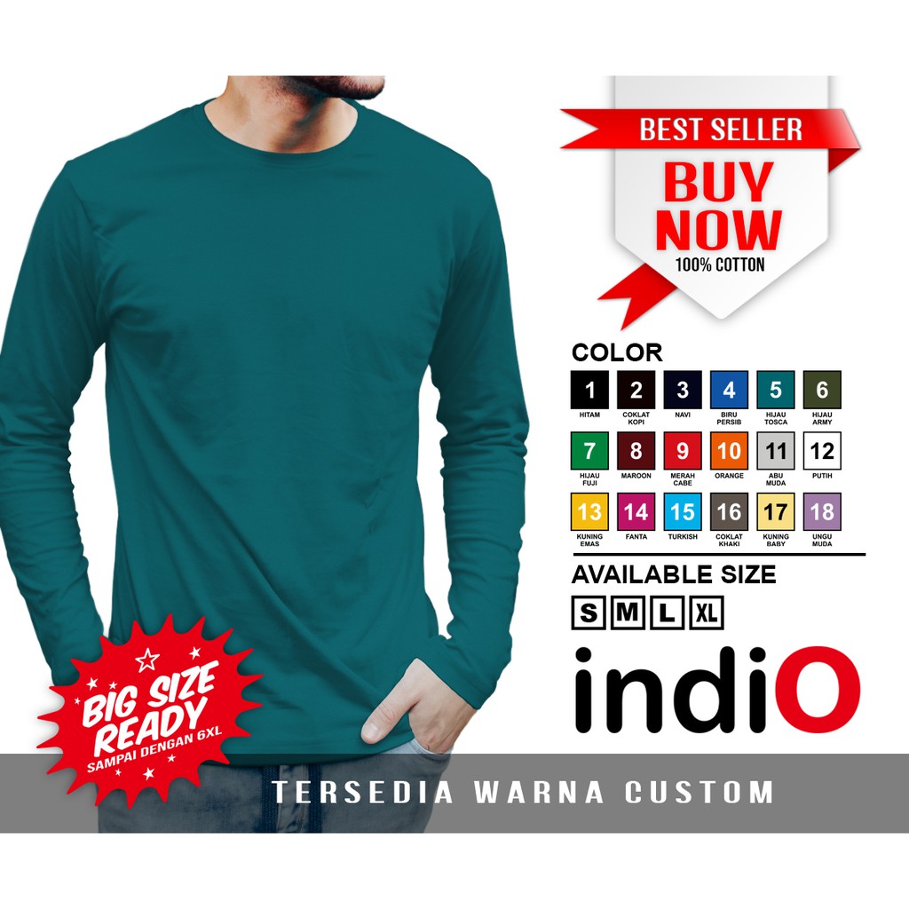 KAOS POLOS PANJANG COMBED 2PCS