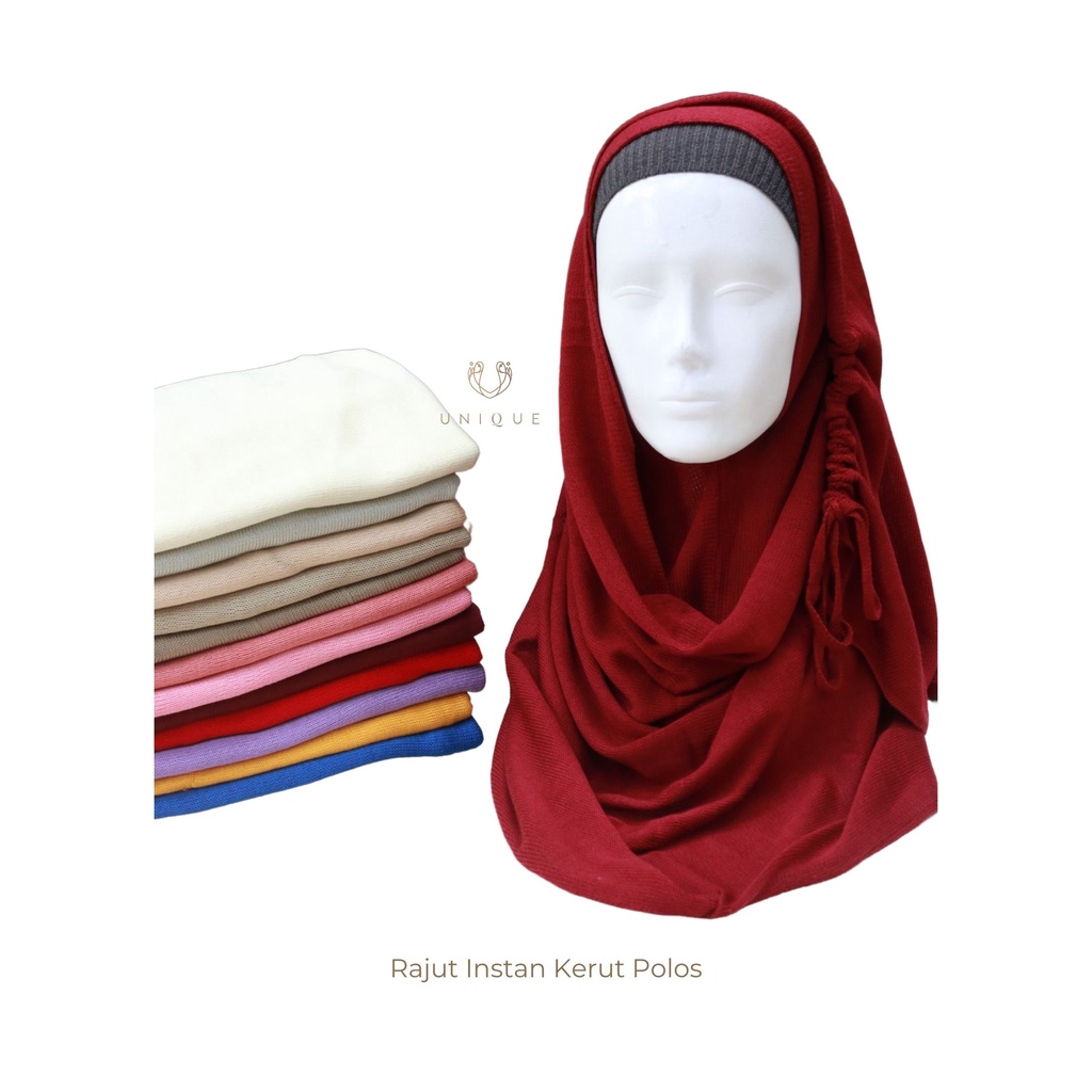 Pashmina Instan Kerut Polos
