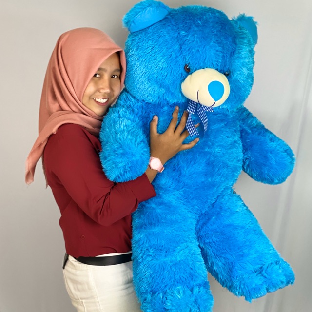 Boneka Teddy Bear jayen 1 meter Biru / super jumbo