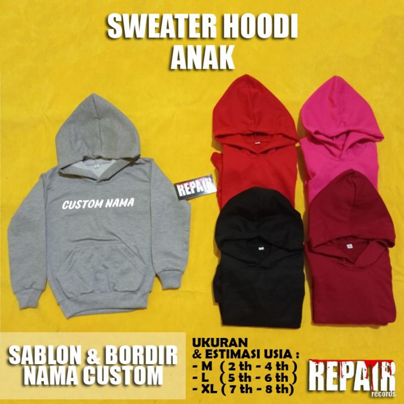 SWEATER ANAK CUSTOM NAMA