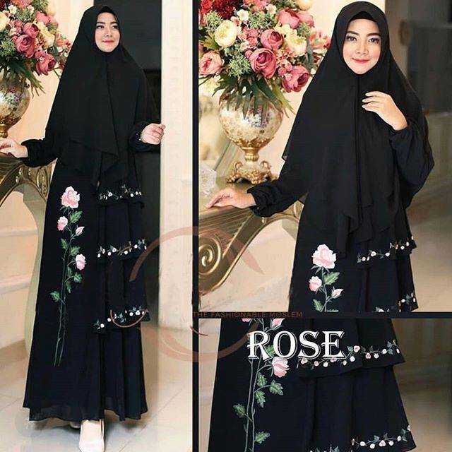 gamis rose black