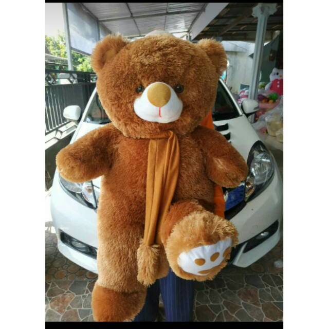 Brown bear boneka teddy bear jumbo 1meter label SNI