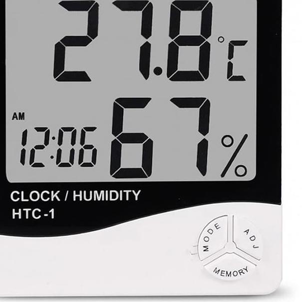 ➩ Digital Temperature Humidity Meter + Clock Date HTC 1 HTC1 ❅