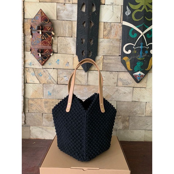 MEVA Macrame Tote Bag / Plain color