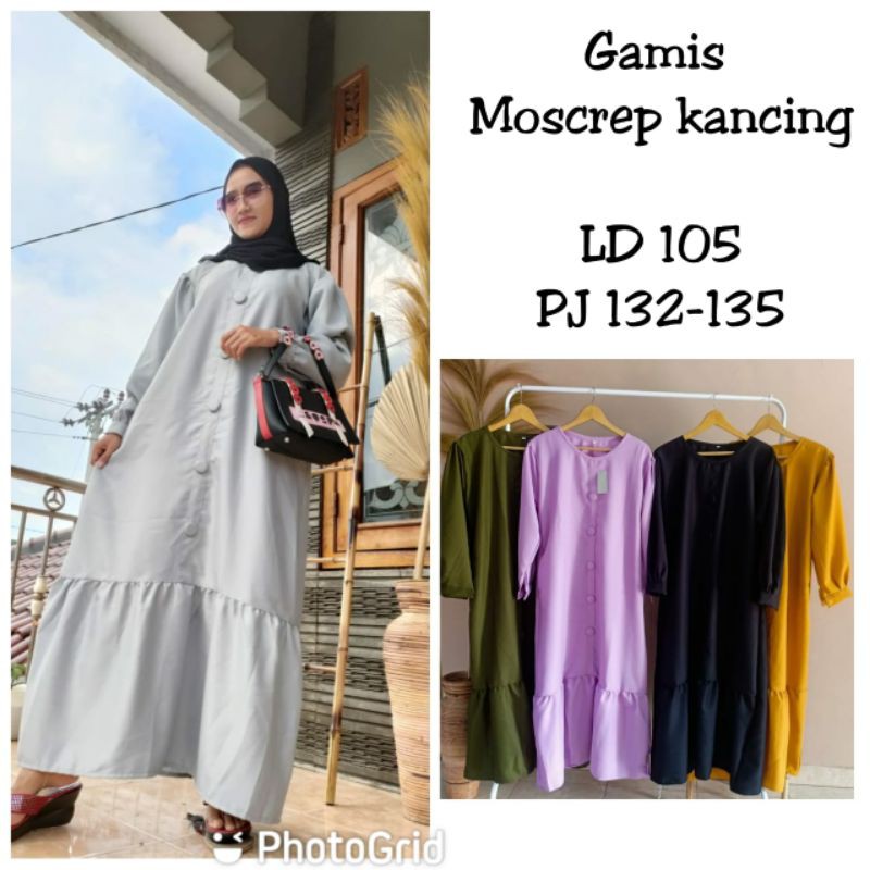 Gamis moscrepe kancing