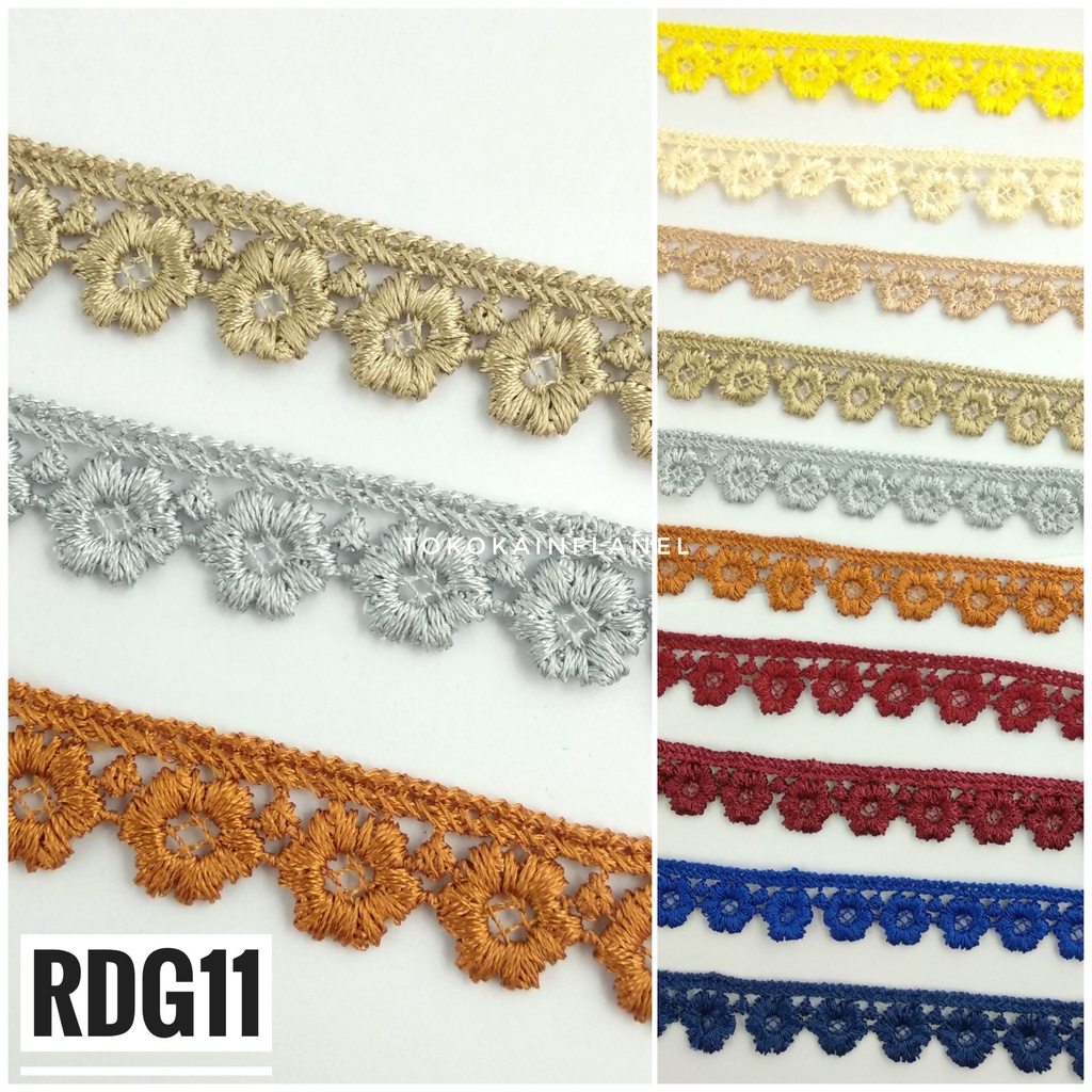 Renda Gipper Bunga Kecil Diameter 1.4cm per Roll RDG11