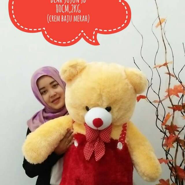 Bear jojon jumbo crem merah