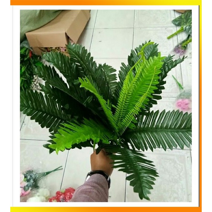 MS - daun pakis besi plastik artificial