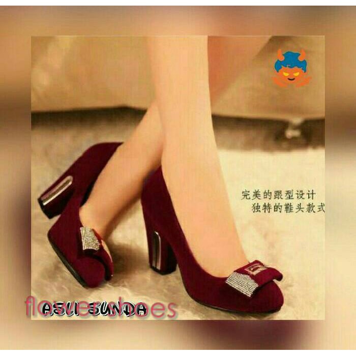 HIGH HEELS PERMATA MAROON