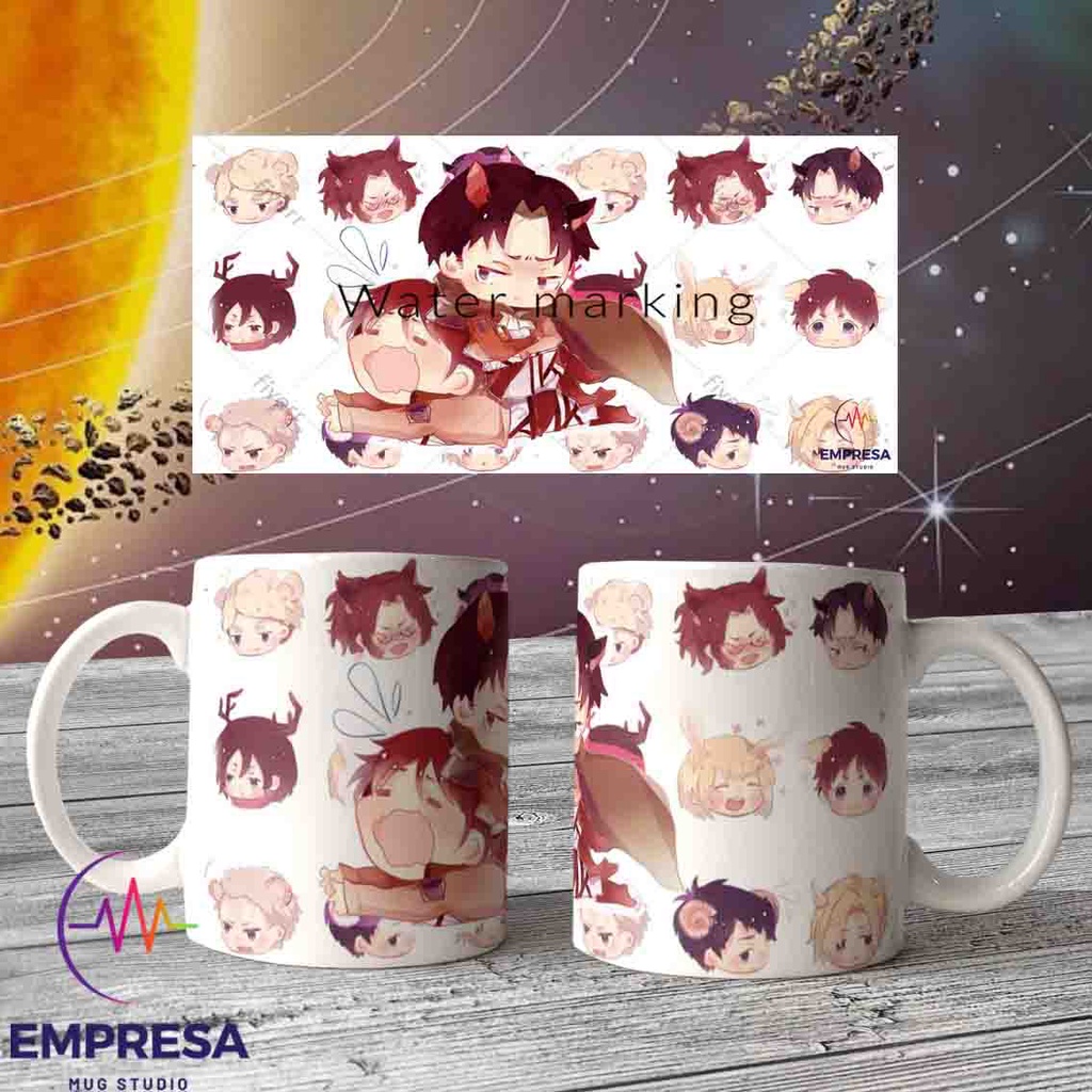 Attack On Titan Chibi Cute Head Cangkir Mug